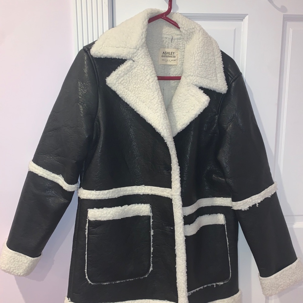 Sherpa Leather Coat